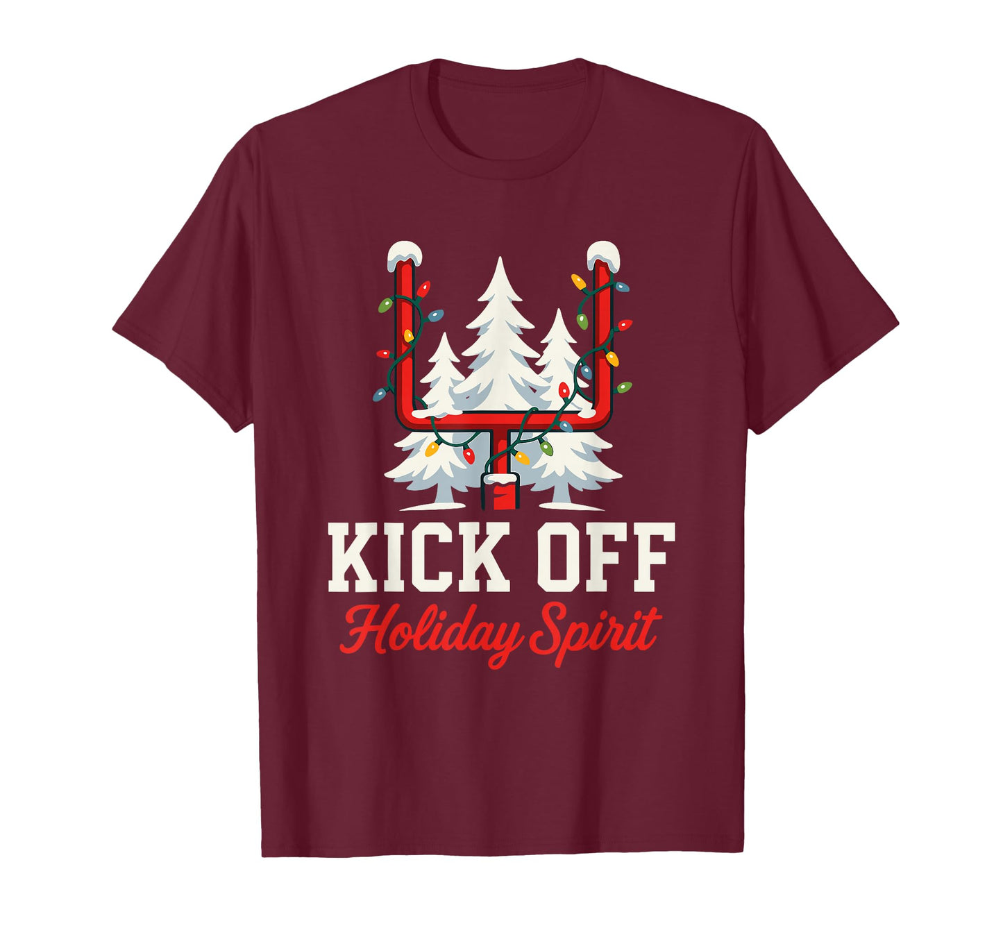 Kick Off Holiday Spirit Christmas Football T-Shirt