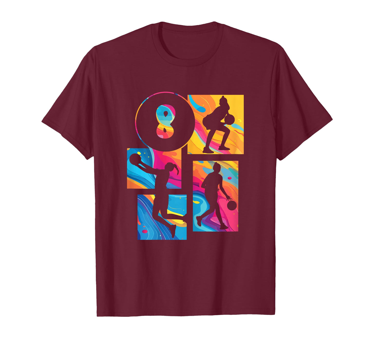 8th Birthday Girls Basketball Player Basketball 8 Years Old T-Shirt