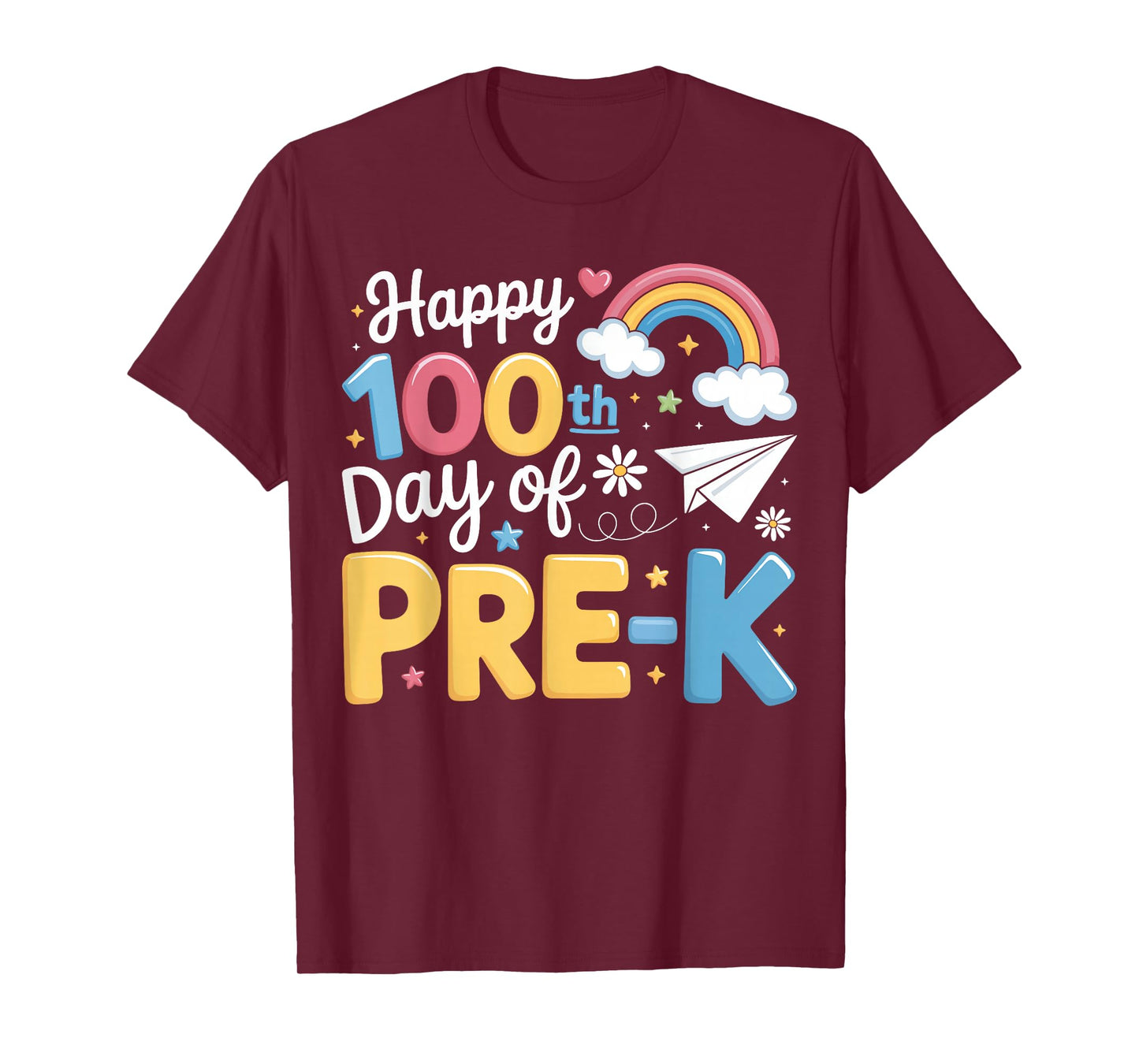 Happy 100th Day of Pre-K Teacher Boys Girls 100 Days School T-Shirt