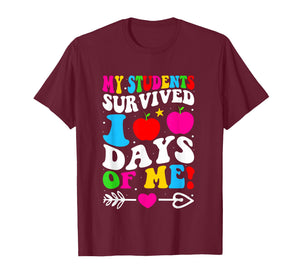 My Students Survived 100 Days of Me 100th Day Girl Boy Kid T-Shirt