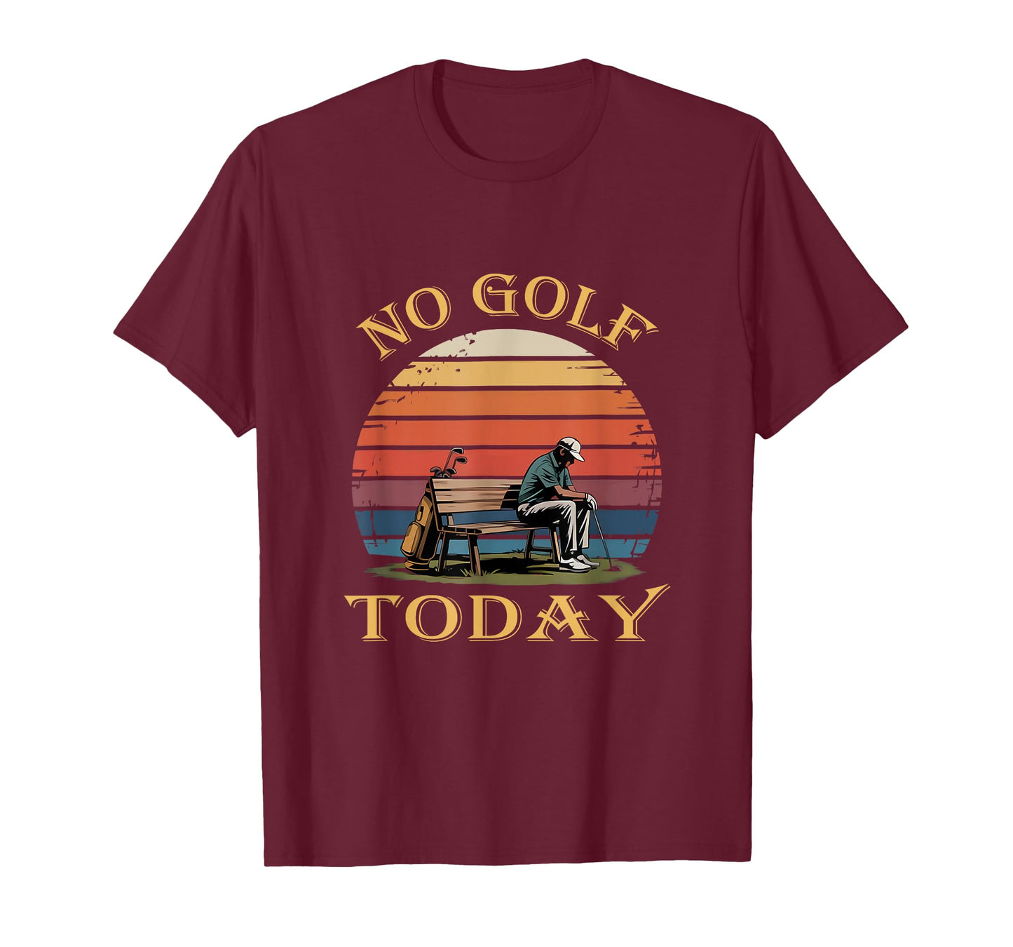 No Golf Today Sad Stickman Golfer Golfers Men T-Shirt