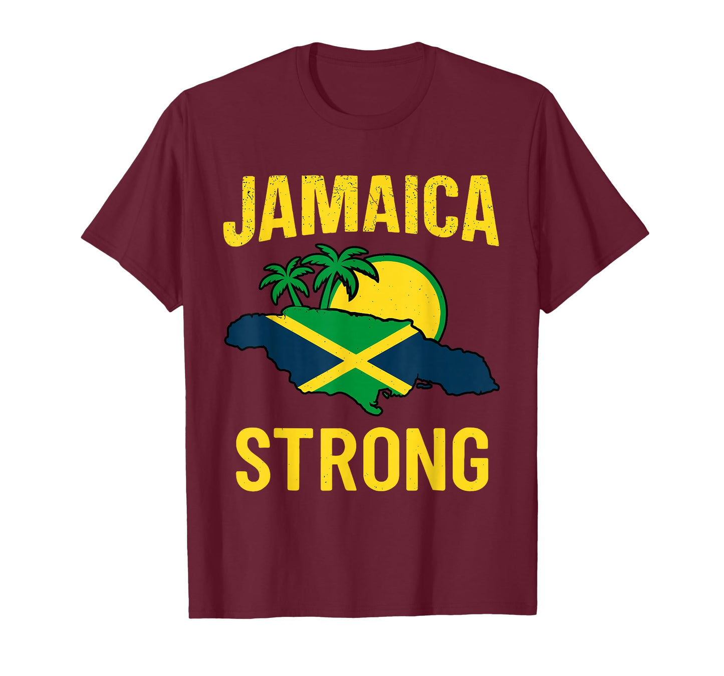 Jamaica Strong I Love Jamaican Flag Heart Women Men T-Shirt