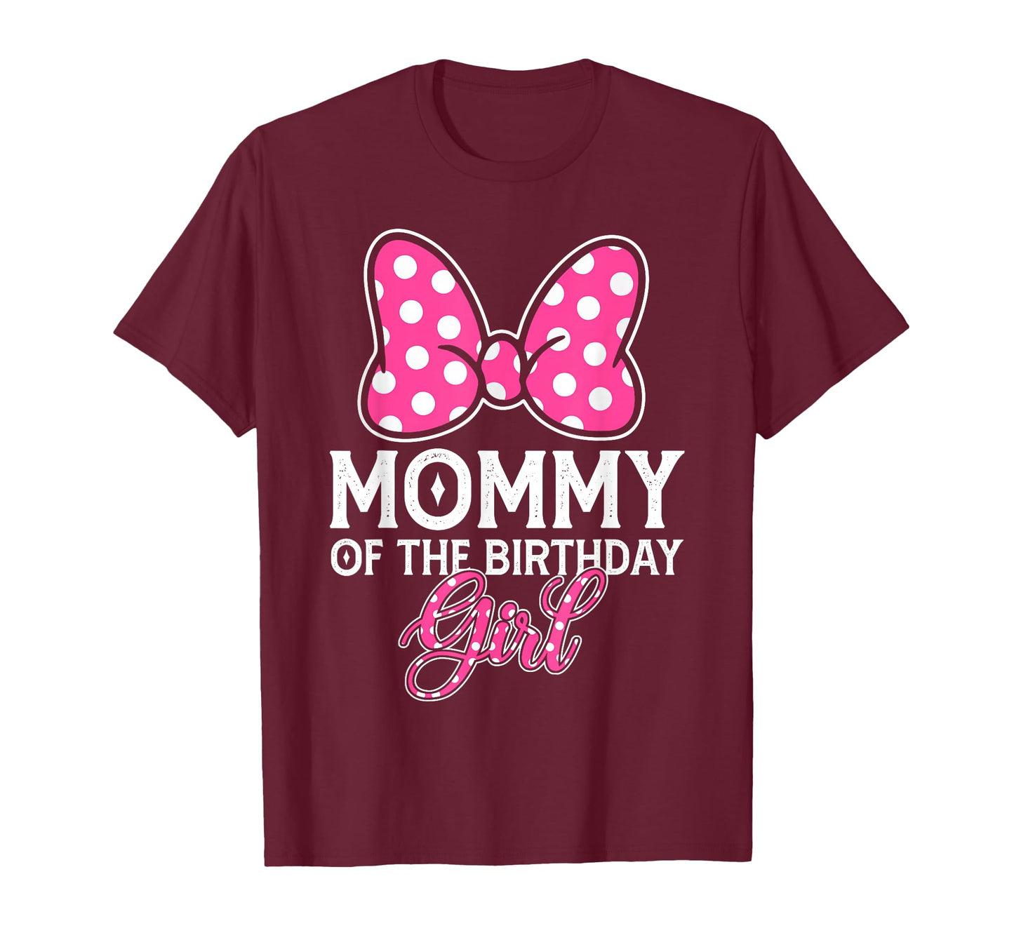 Mommy of The Birthday Girl Cute Pink Bow Family Matching T-Shirt