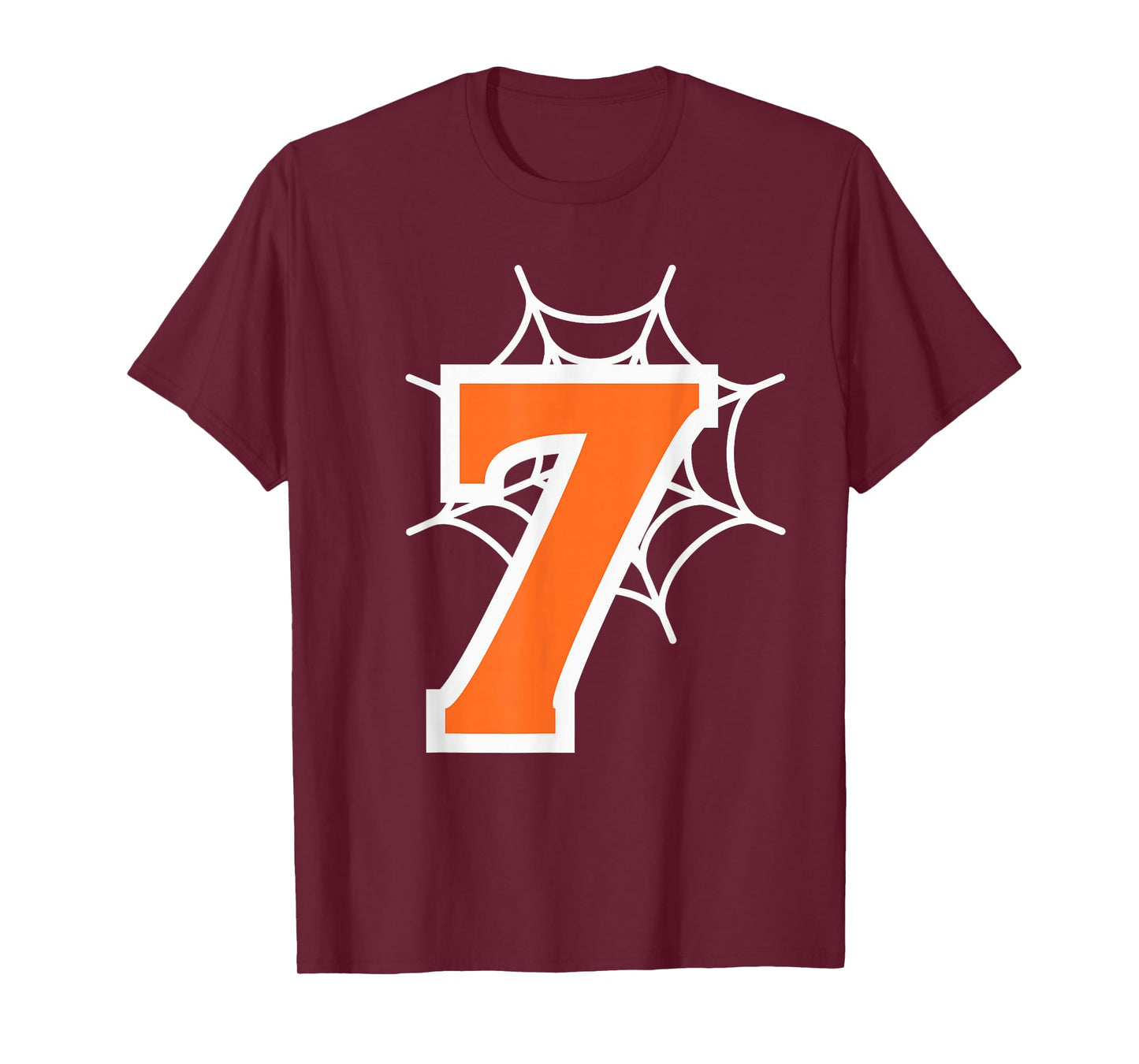 Number 7 Spider Web Six Seven Halloween T-Shirt