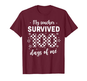 Funny School My Teachers Survived 100 Days of Me Student Kid T-Shirt