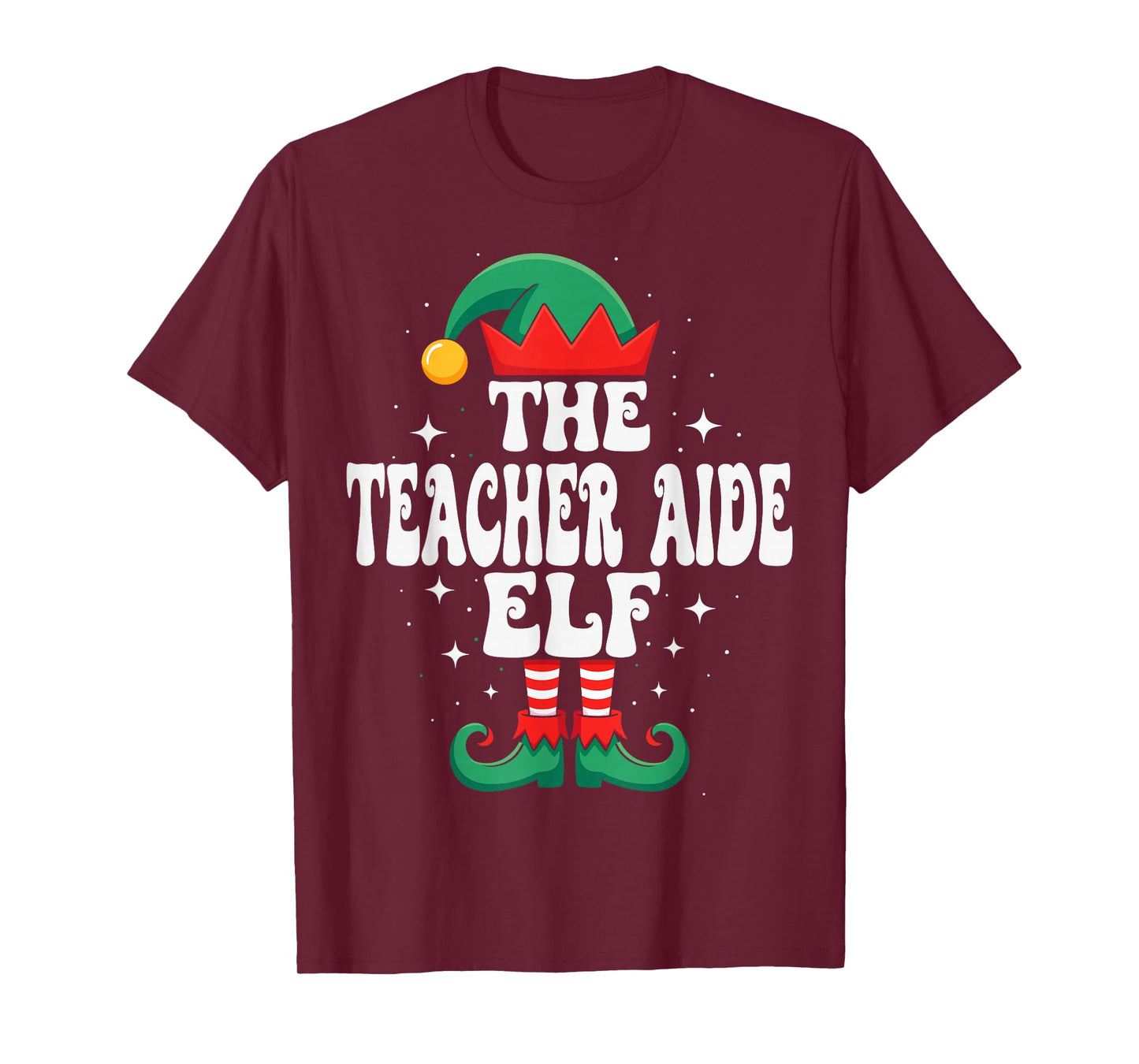 The Teacher Aide Elf Funny Christmas Matching Family T-Shirt