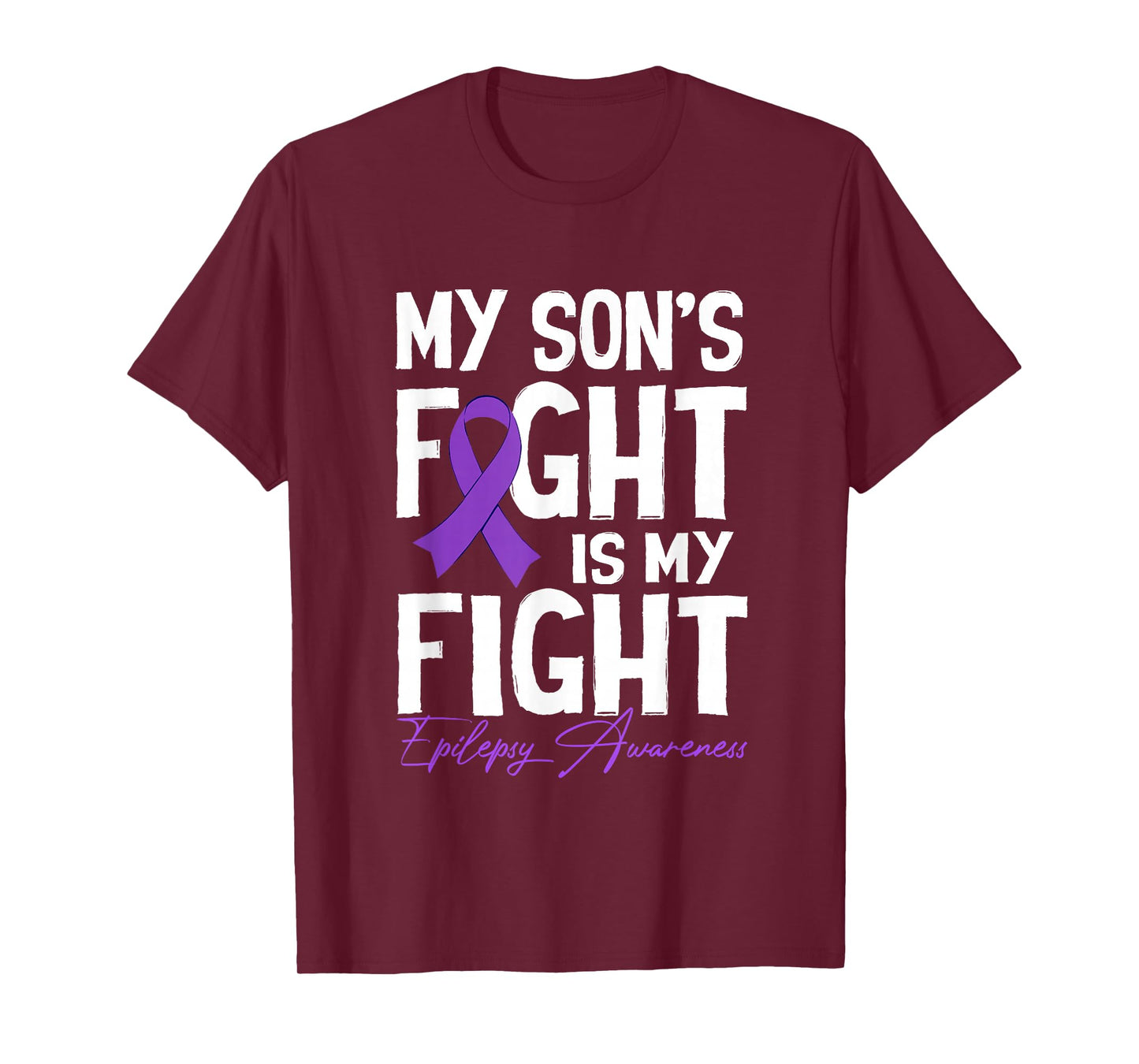 Son's Fight-is-My-Fight Purple Epilepsy Awareness Mom Dad T-Shirt