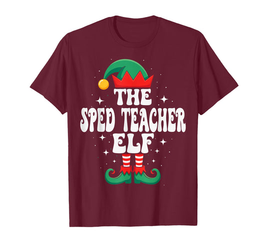 The Sped Teacher Elf Funny Christmas Matching Family T-Shirt