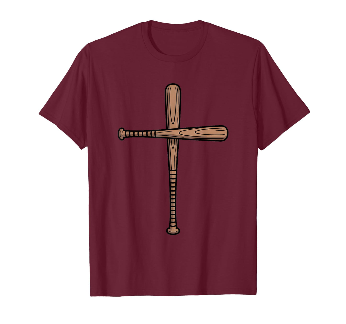 Cross Baseball Bats Christian Faith Sports Coach Pitcher T-Shirt
