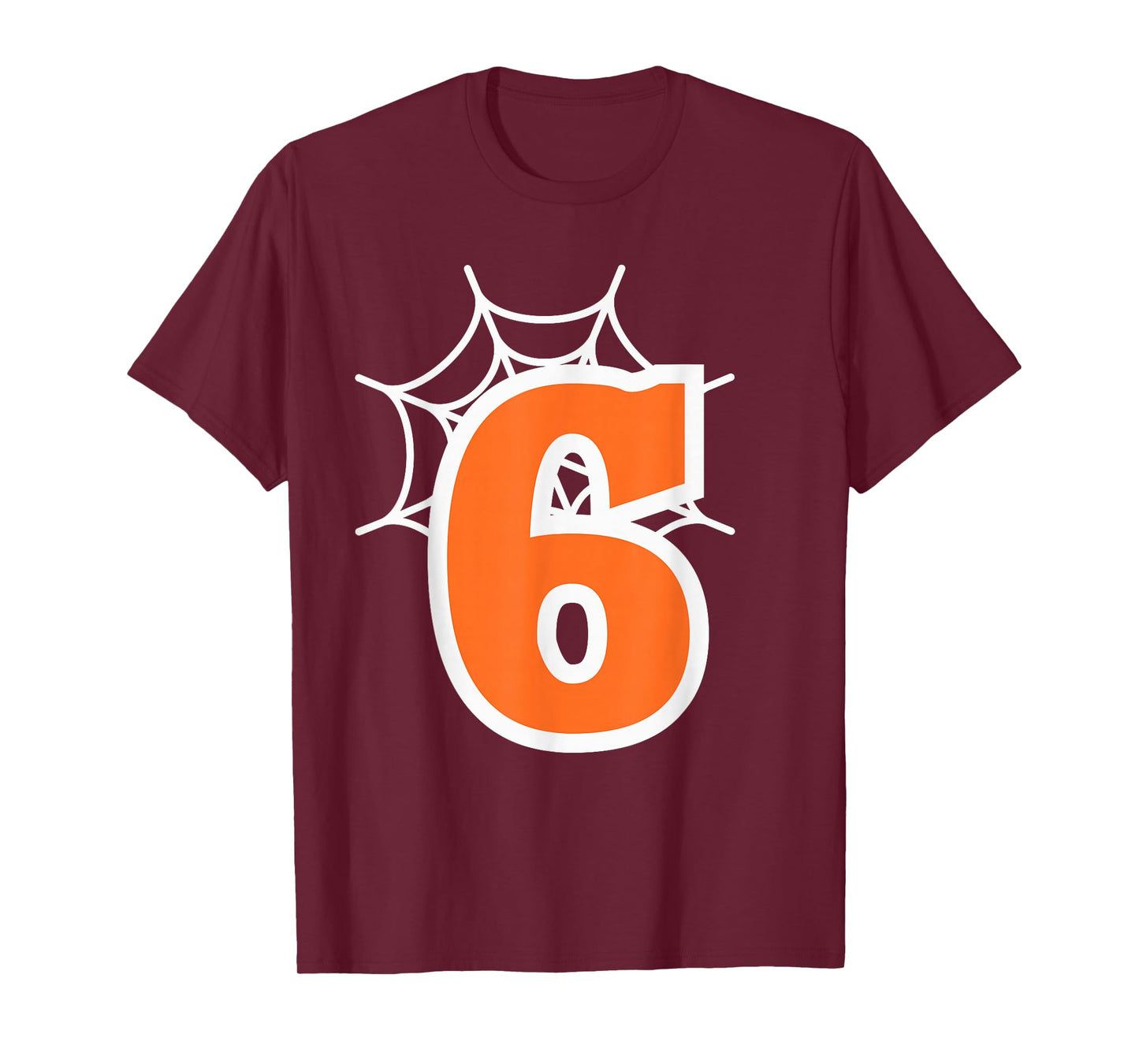 Number 6 Spider Web Six Seven Halloween T-Shirt