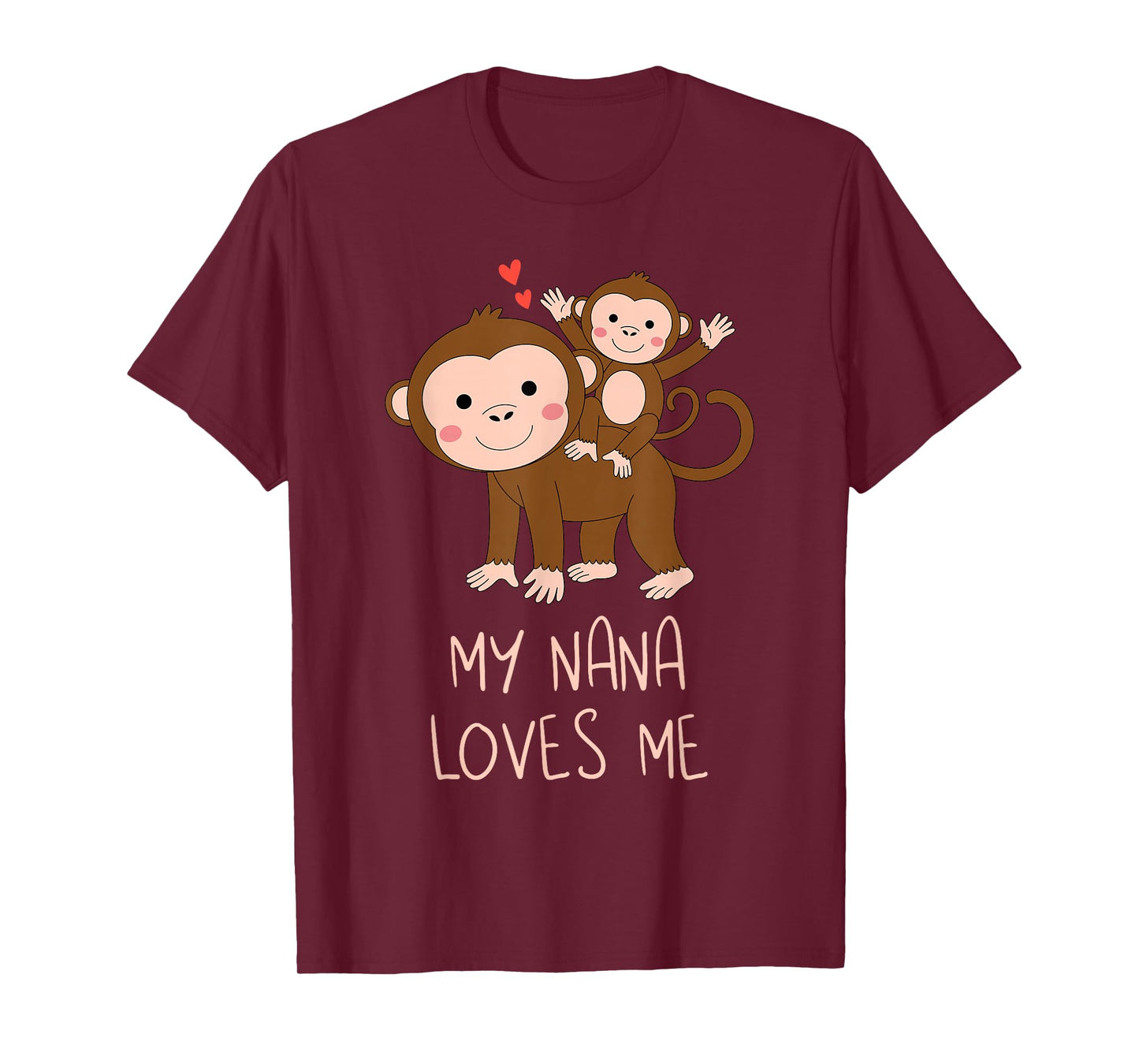 Cute Baby Monkey and Grandma My Nana Loves Me T-Shirt
