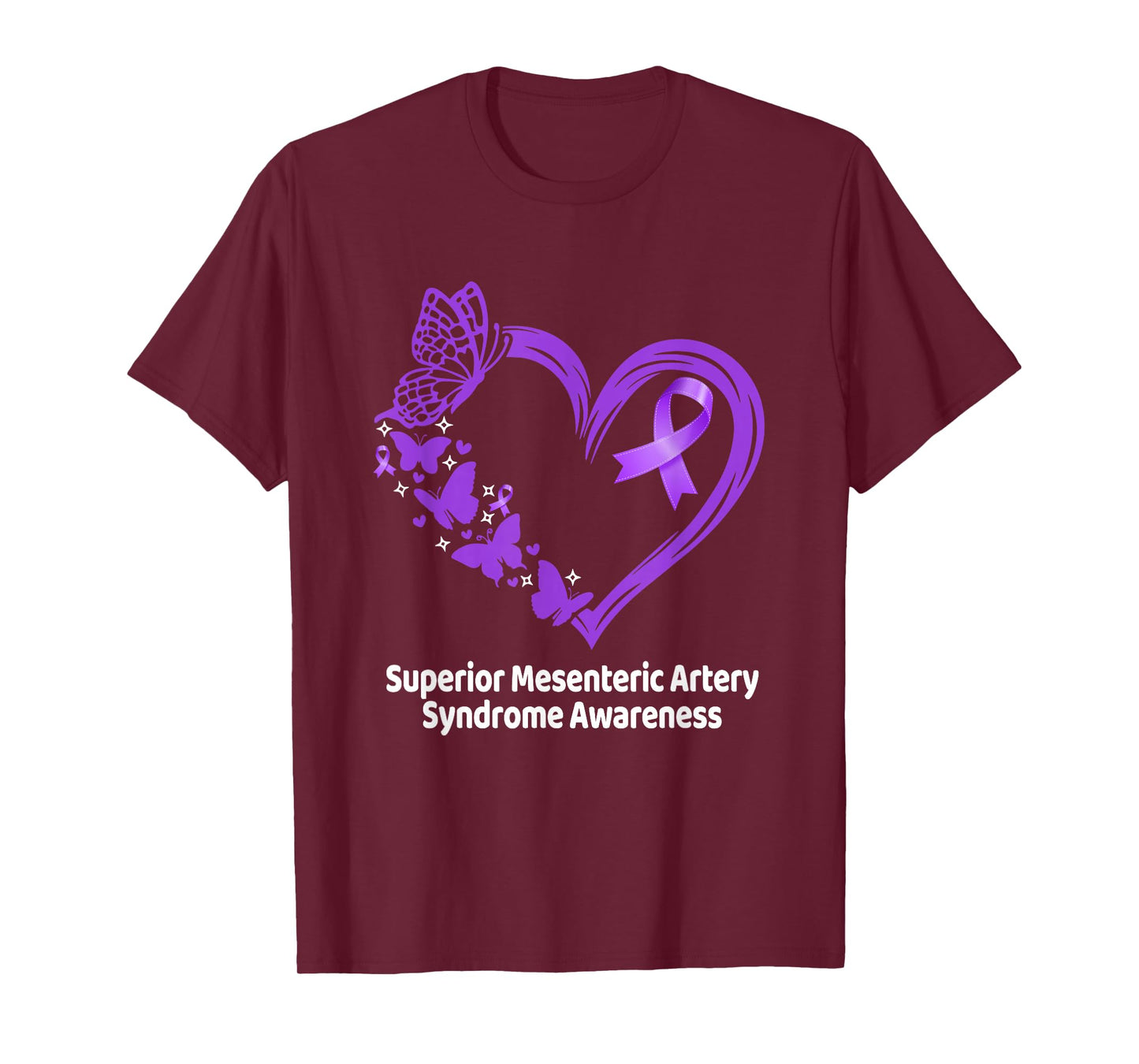 Superior Mesenteric Artery Syndrome SMAS Awareness Heart T-Shirt
