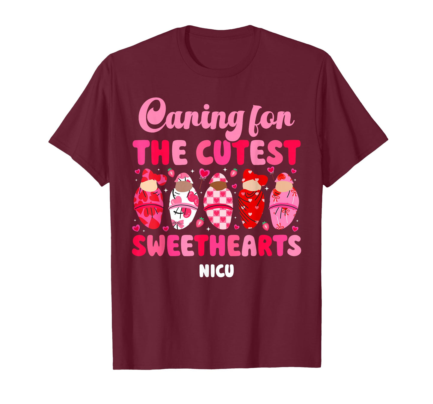 Valentine NICU Nurse Valentines Day Neonatal ICU Nurse T-Shirt