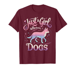 Just a Girl Who Loves Dogs Women Men Funny Lover T-Shirt T-Shirt