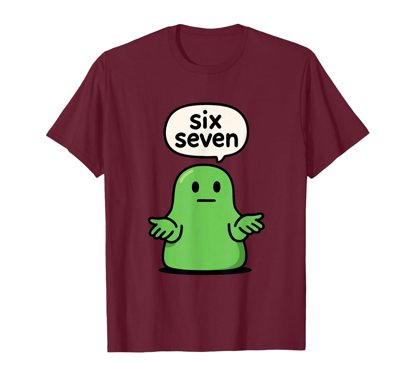 67 Six Seven 6-7 Green Blob Slime - Funny Kids Brainrot Meme T-Shirt
