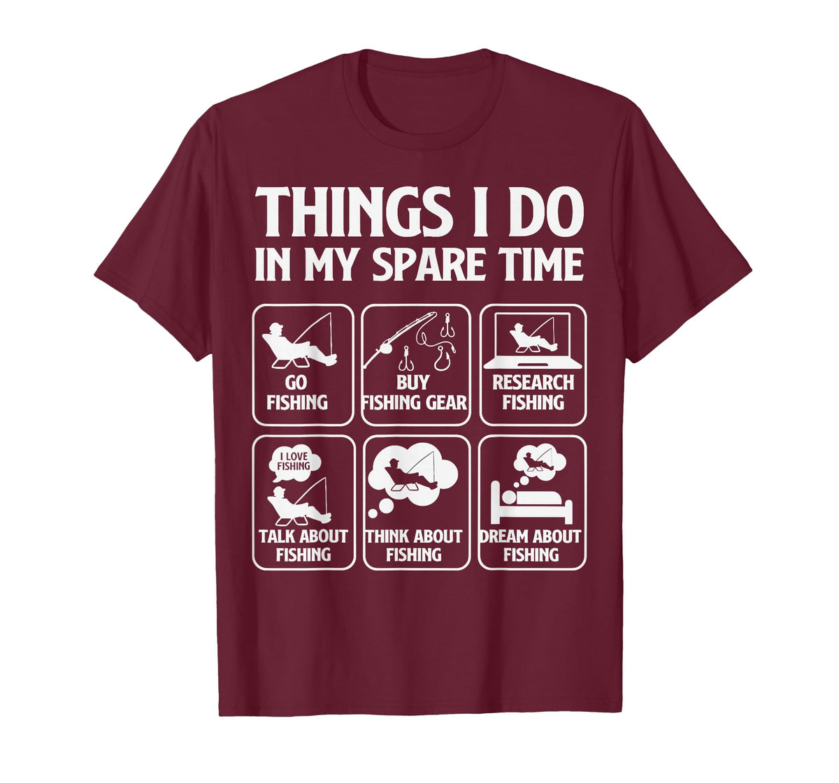 Things I Do in My Spare Time Fishing Boys Funny Fisherman T-Shirt