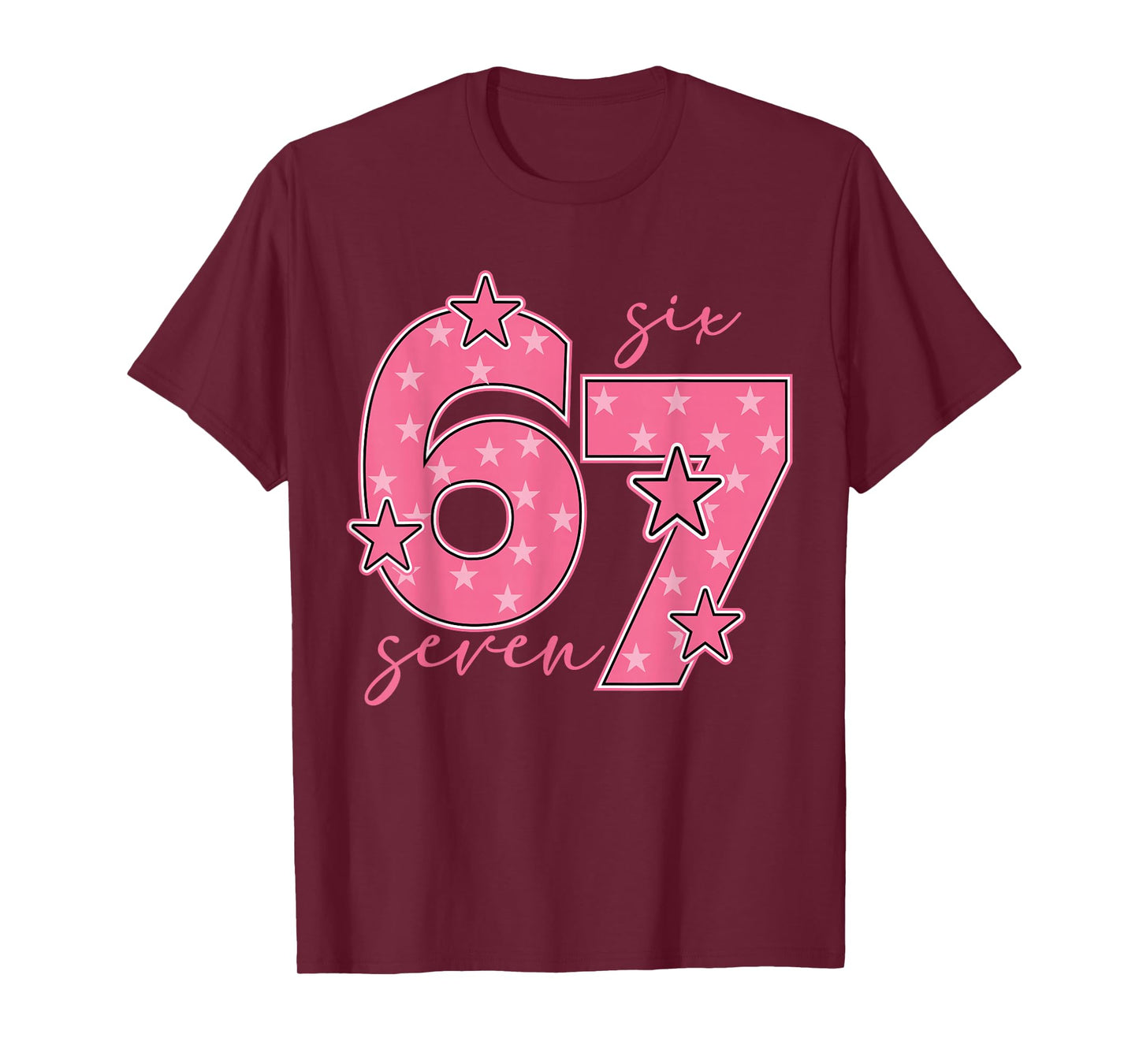 67 Meme Six Seven Gen Alpha Slang Cute Pink 6 7 Girls T-Shirt