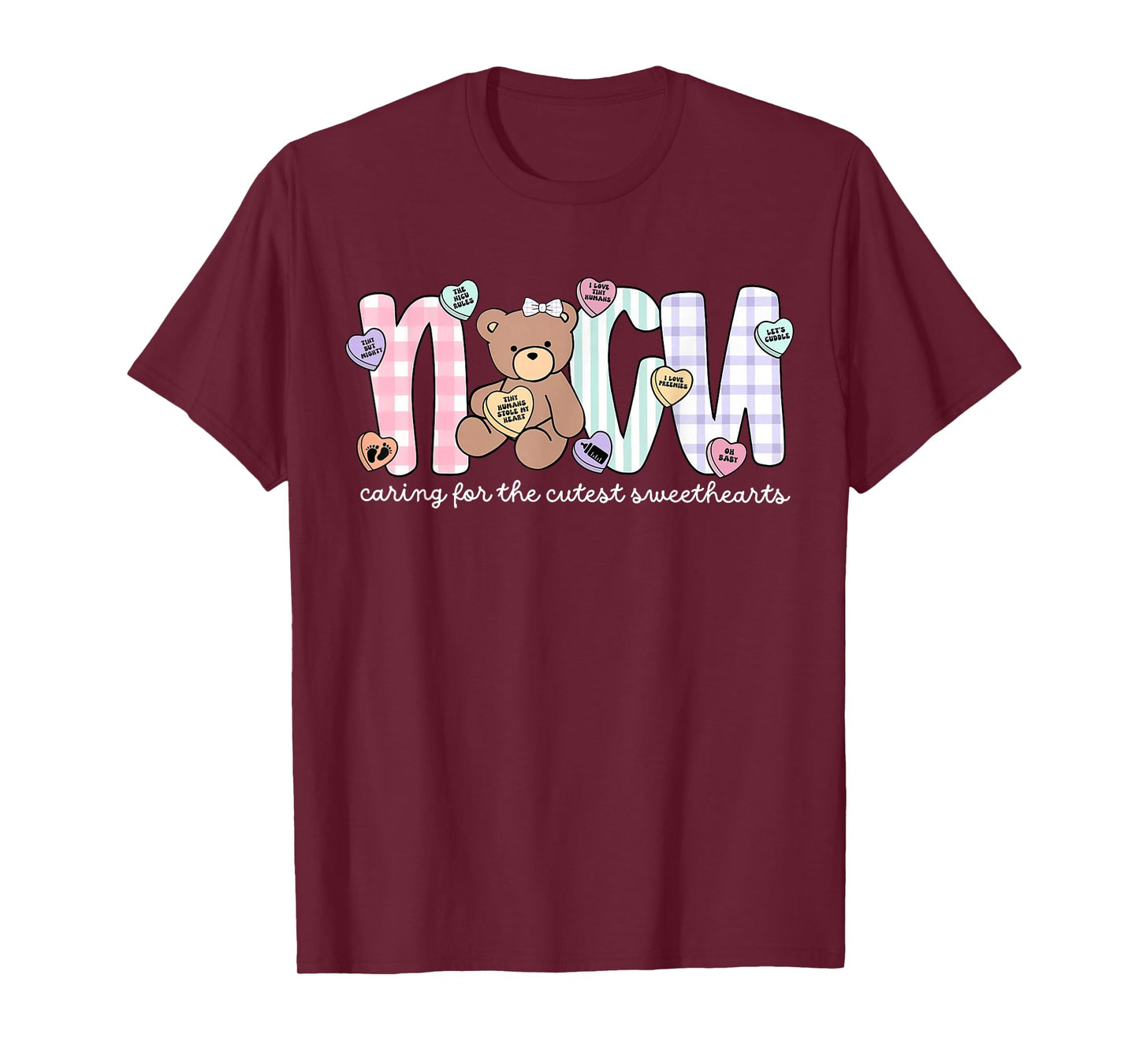 NICU Neonatal Intensive Care Unit Valentine Women Nurse T-Shirt