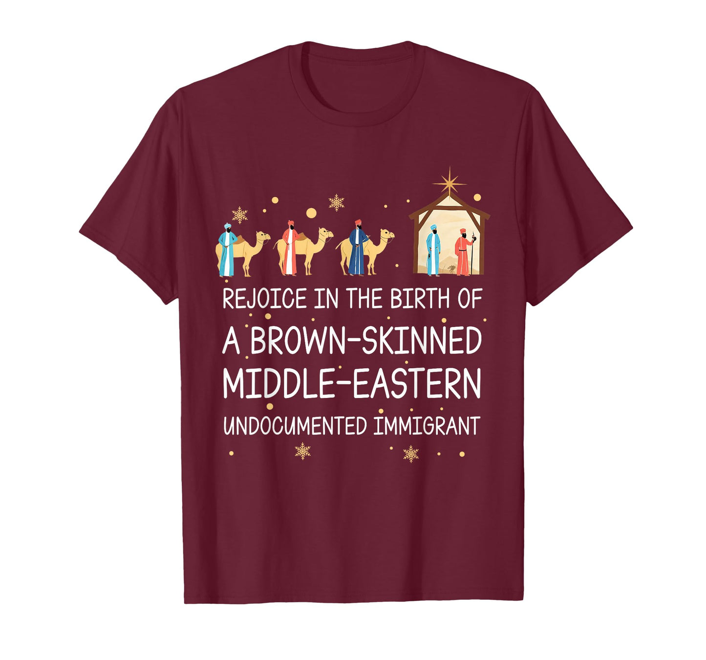 Rejoice in The Birth of A Brown Skinned Christian Christmas T-Shirt