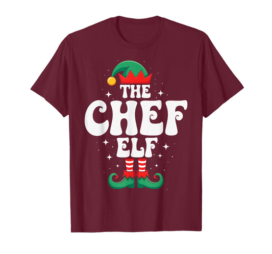 The Chef Elf Funny Christmas Matching Family Group T-Shirt