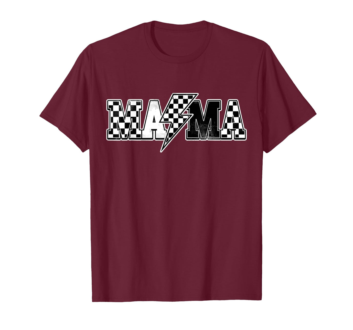 Mama Racing Race Car Checkered Family Birthday T-Shirt