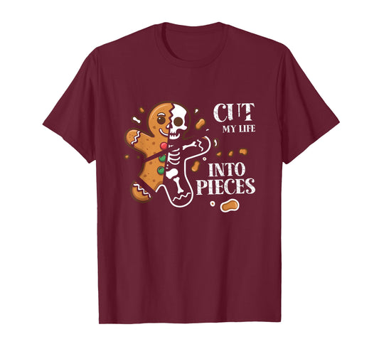Cut My Life Into Pieces Gingerbread Christmas Elder Emo Xmas T-Shirt