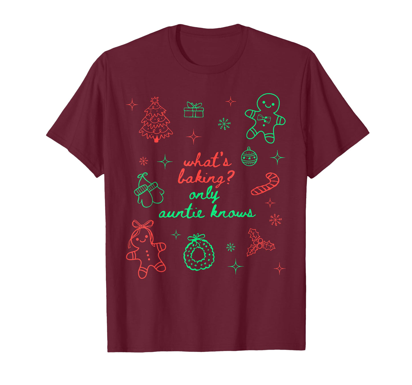 What's Baking Only Auntie Knows Christmas Gender Reveal Aunt T-Shirt
