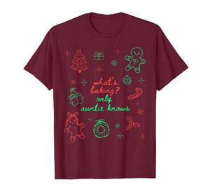 What's Baking Only Auntie Knows Christmas Gender Reveal Aunt T-Shirt