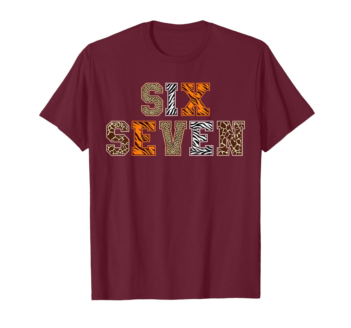 Boys Animal Print Clothes Six Seven Kids Zoo 67 Meme Girls T-Shirt
