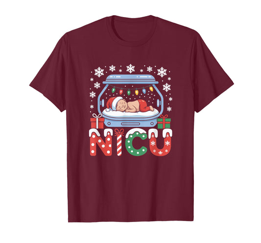 Neonatal Intensive Care Unit Xmas Funny Nicu Nurse Christmas T-Shirt
