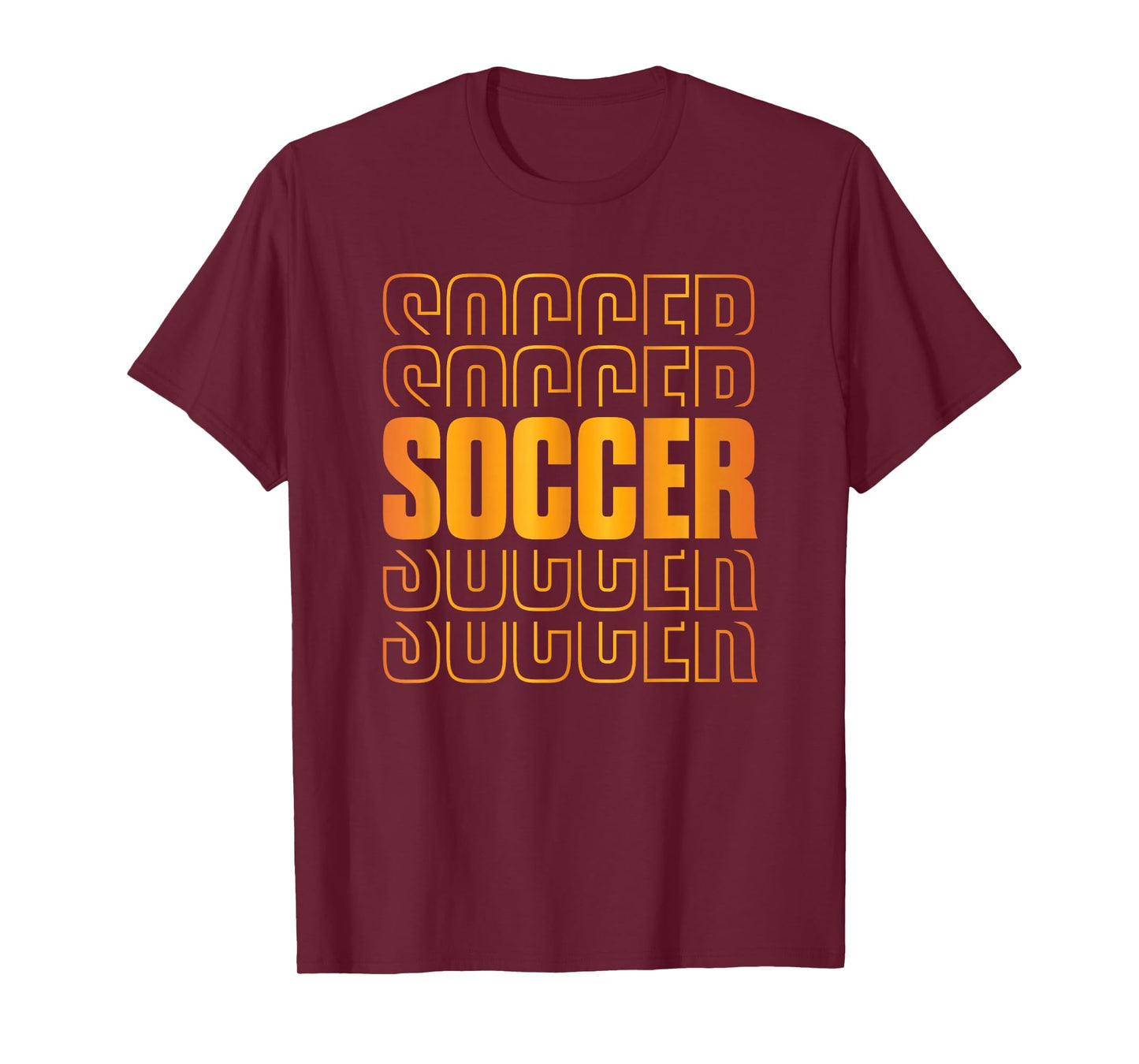 Gold Soccer Stacked Design Soccer Lovers Soccer Player Coach T-Shirt