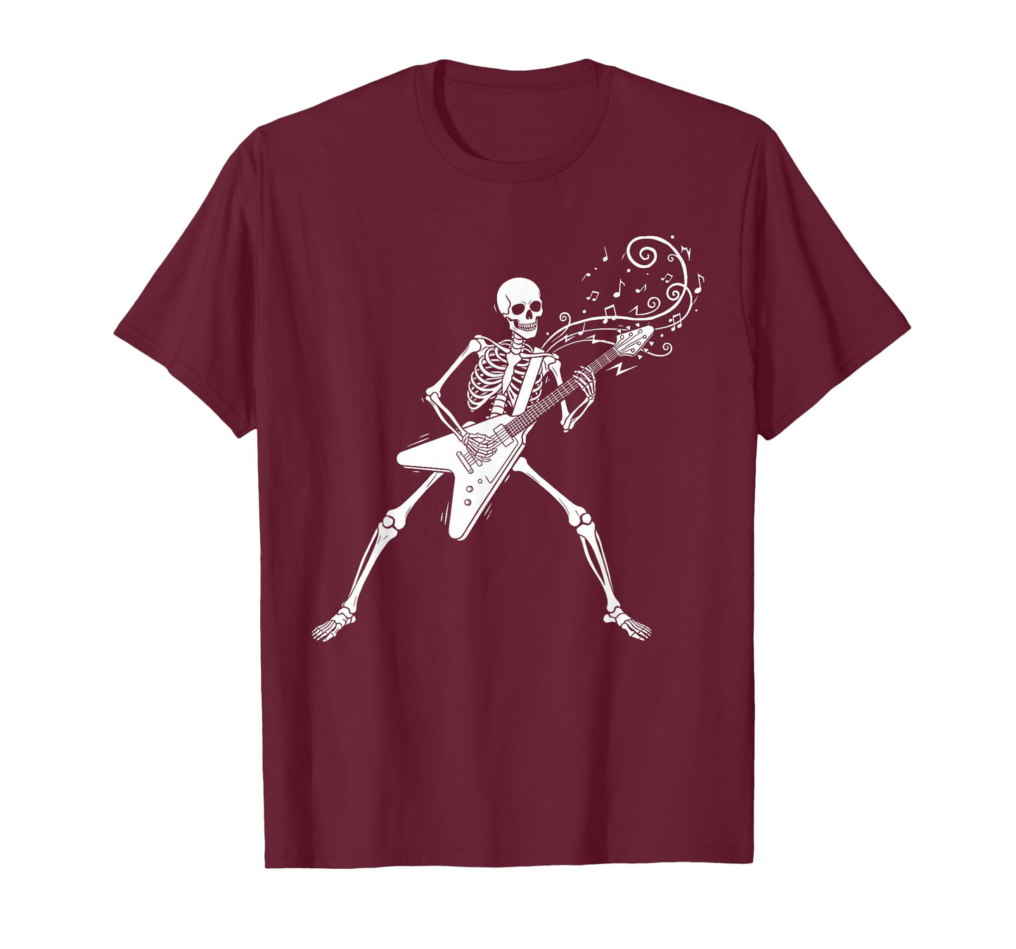 Skeleton Playing Guitar Music Rock Punk Concert T-Shirt