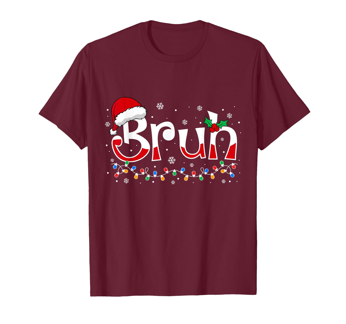Bruh Funny Christmas Pajamas Boys Teens Kids Xmas PJ Outfit T-Shirt
