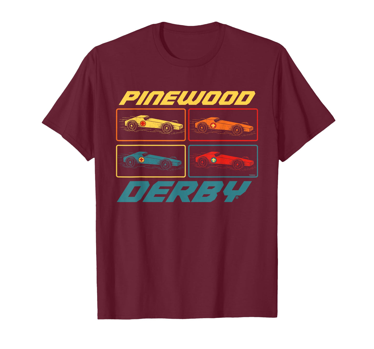 Classic Pinewood Derby Pop Art Cub Scouts Retro Race Cars T-Shirt