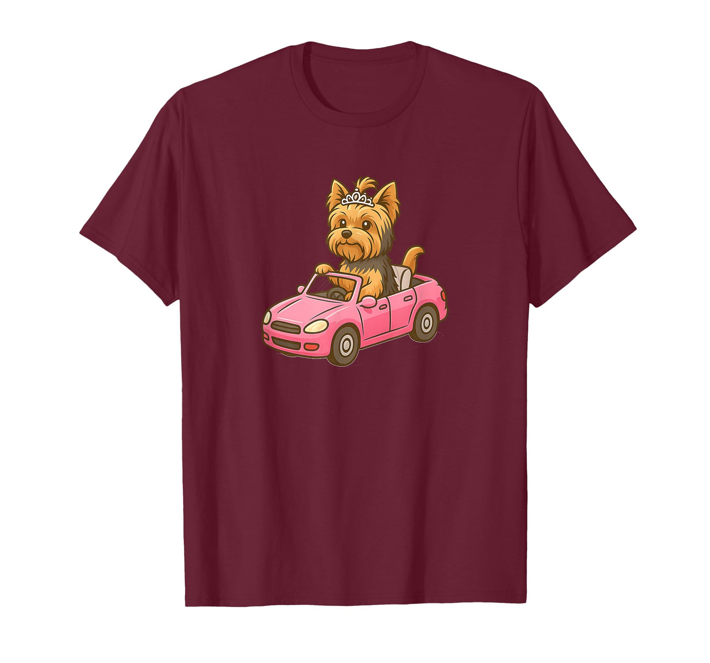 Yorkie Yorkshire Terrier Driving Toy Car - Funny Dog Mom Dad T-Shirt