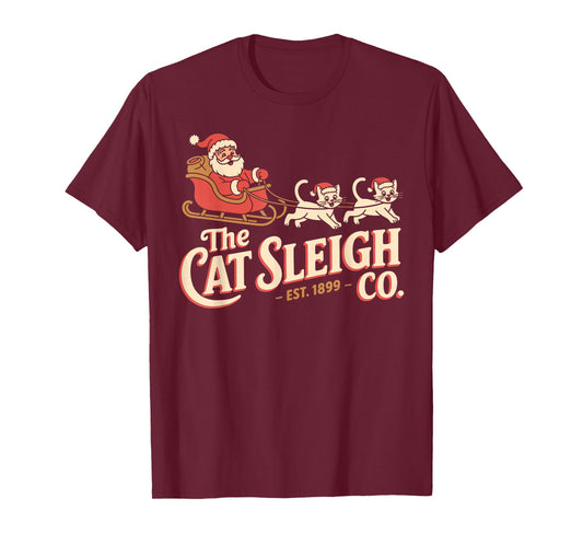 The Cat Sleigh Co. Retro Christmas – Funny Vintage Cats T-Shirt