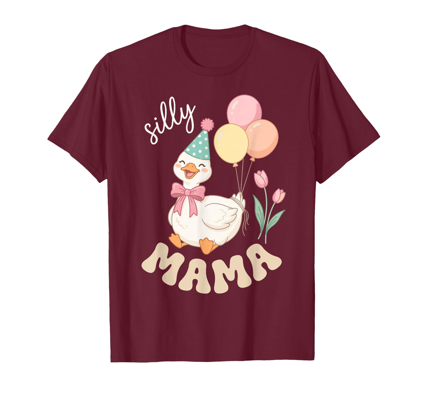 Funny Silly Mama Goose Mom Family Matching Birthday Party T-Shirt