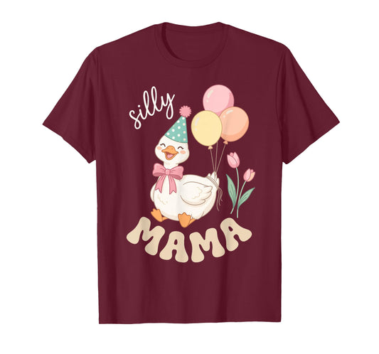 Funny Silly Mama Goose Mom Family Matching Birthday Party T-Shirt