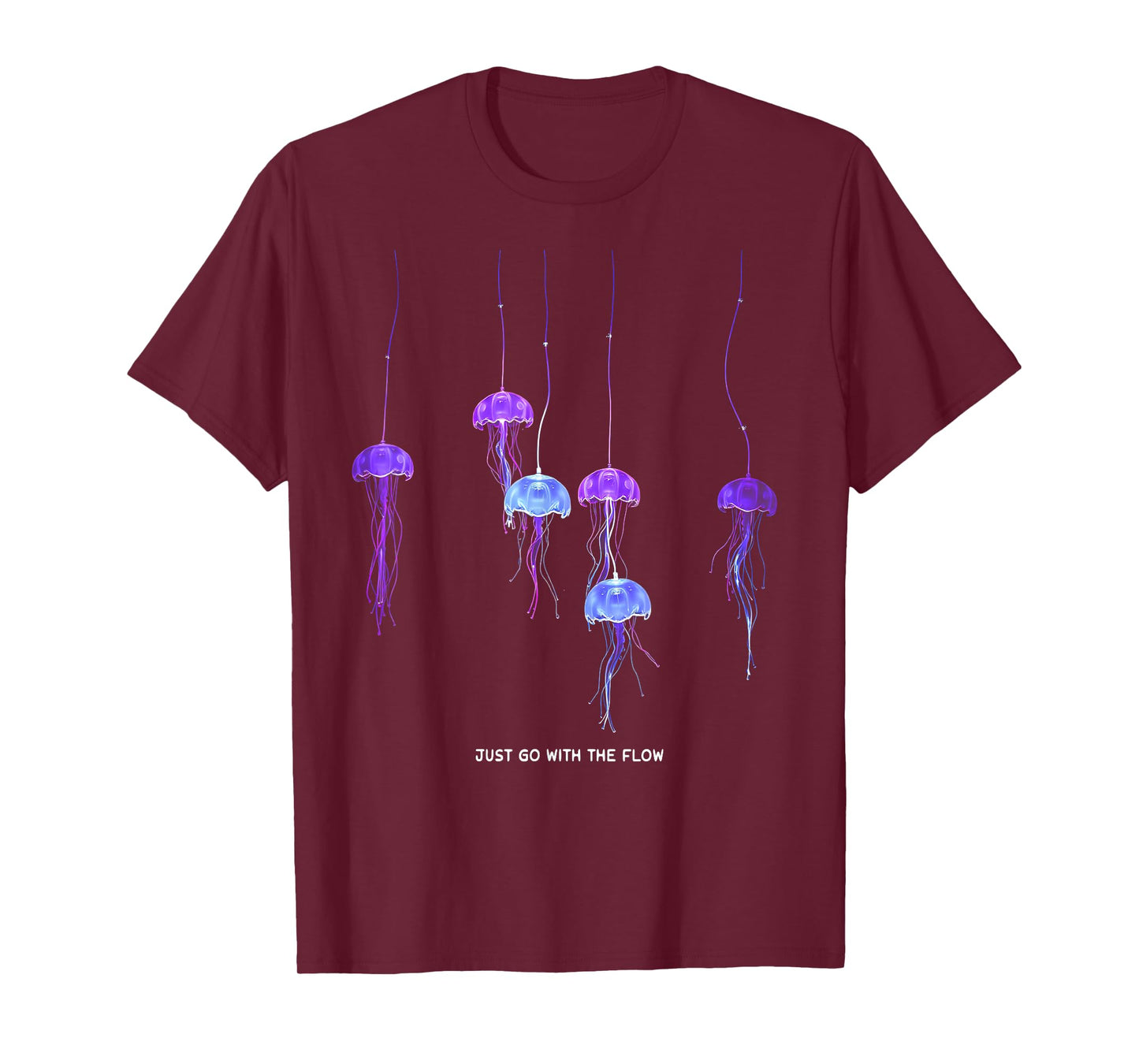 Awesome Cute Underwater Fish Sea Just Go with Flow Jellyfish T-Shirt