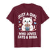 Just A Girl Who Loves Cats and Boba Kawaii Bubble Tea T-Shirt