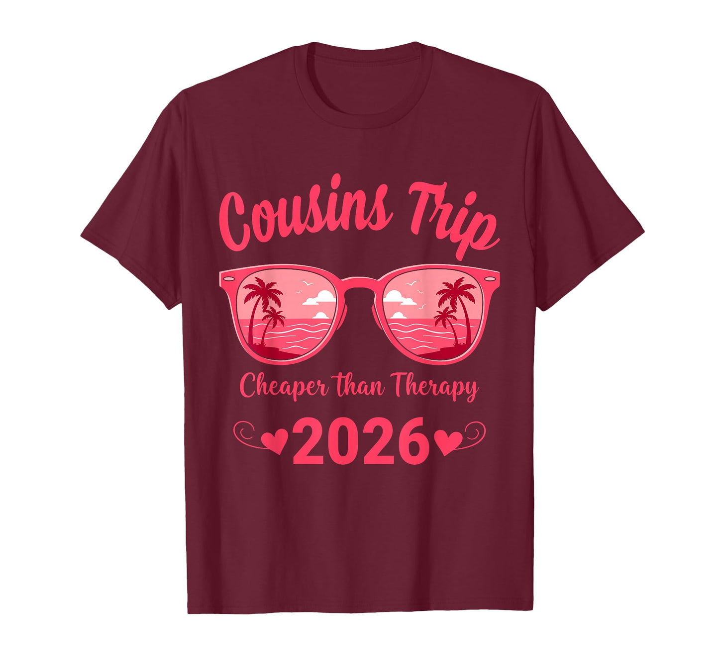 Cousins Trip 2026 Matching Weekend Queen Sunglasses Sunset T-Shirt