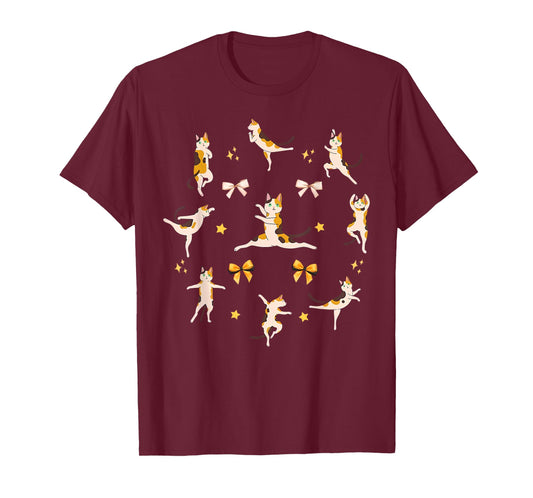 Cute Ballet Kitten Cat Dancing Ballerina Ballet Teacher Bow T-Shirt