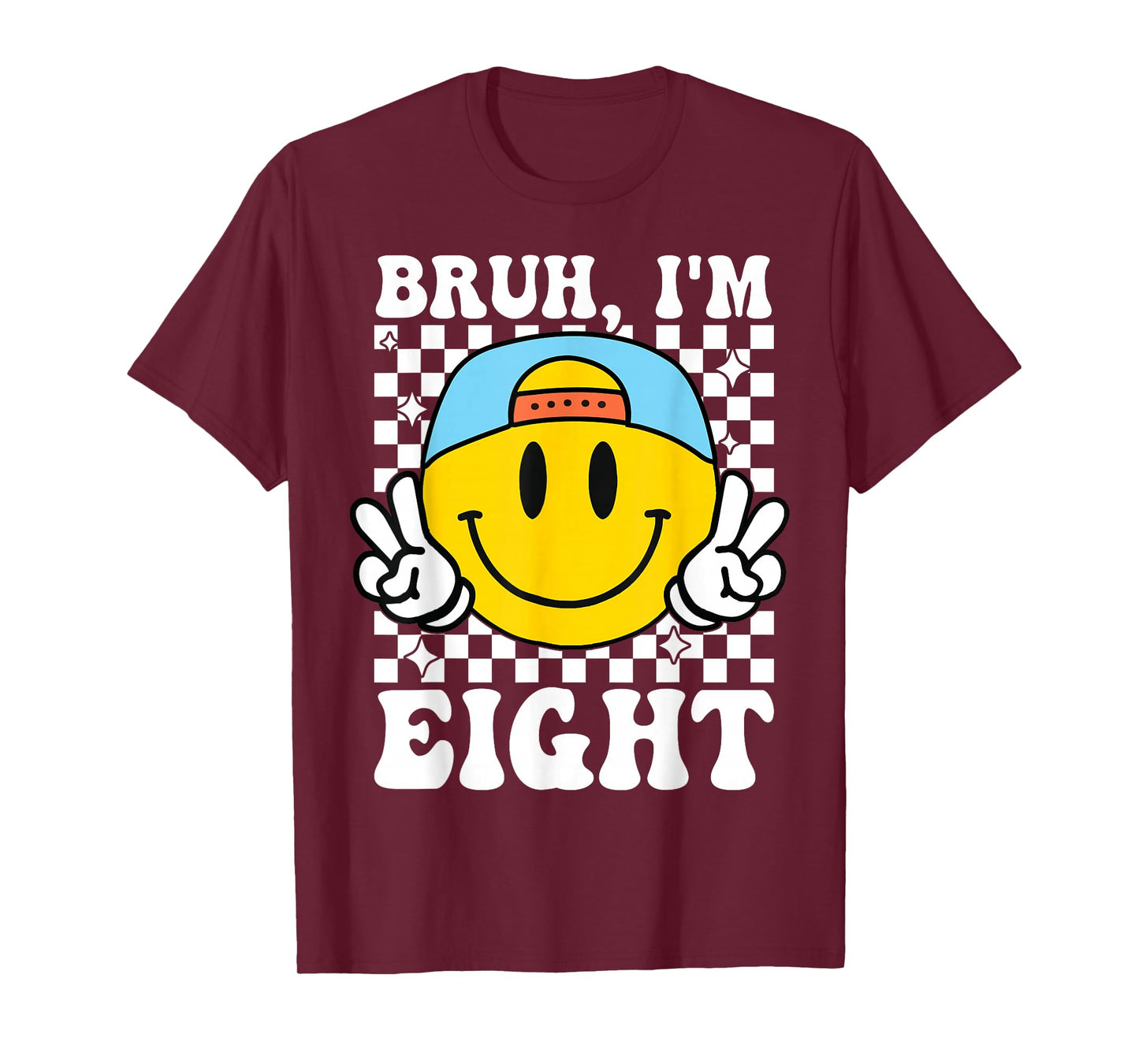 Bruh I'm Eight 8 8th Birthday Groovy Boys Girls 8 Years Old T-Shirt