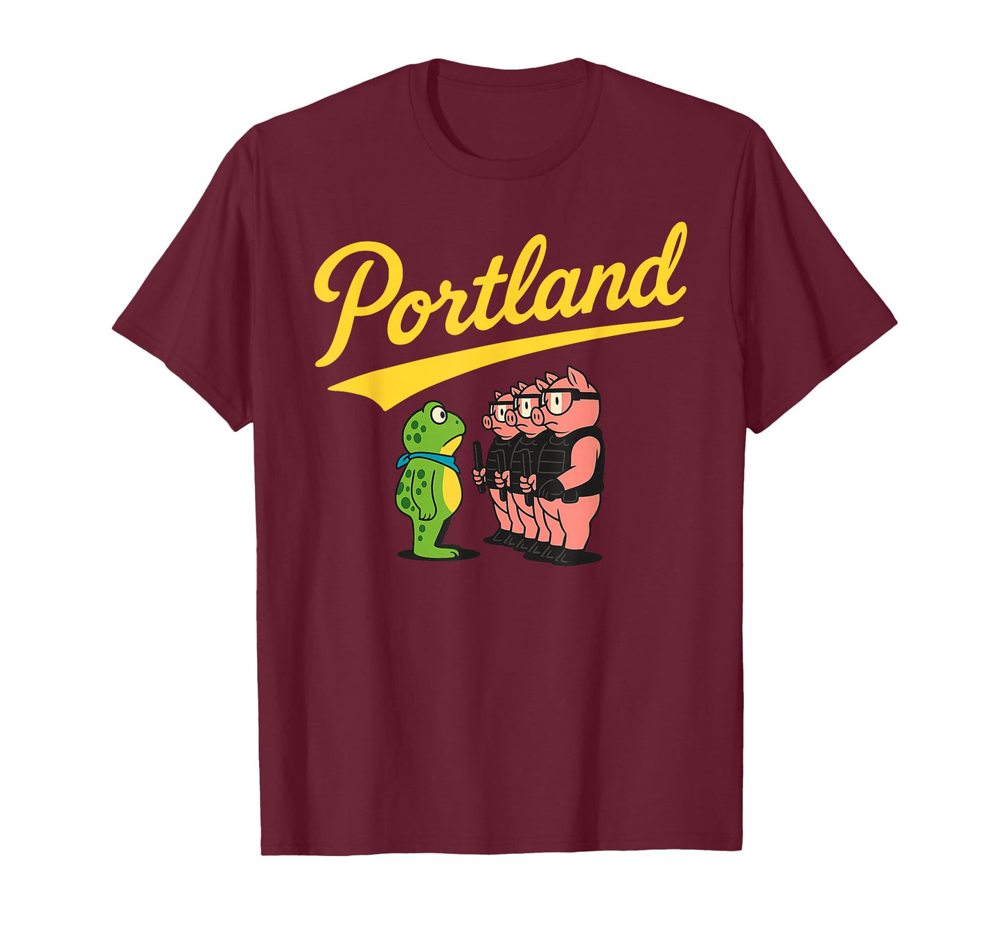 Portland Oregon Frog Vs Pigs Political Protest No Kings T-Shirt