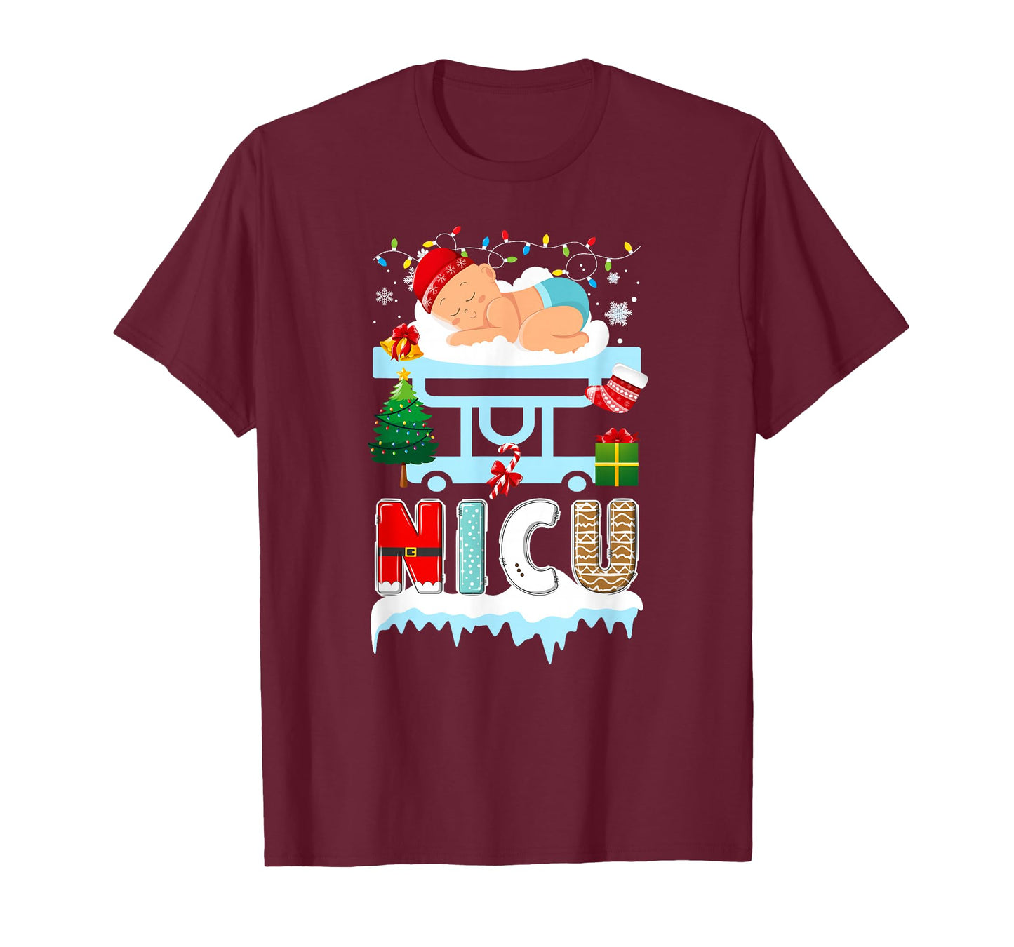 NICU Nurse Christmas Neonatal ICU Nurse Xmas NICU Nursing T-Shirt