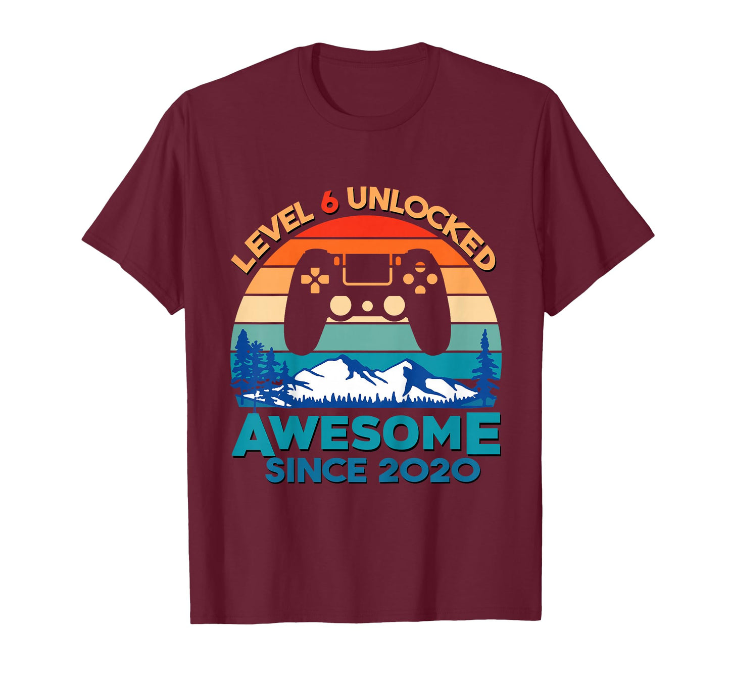 Kids Level 6 Unlocked 6th Birthday Boy Game Turning 6 Year Old T-Shirt