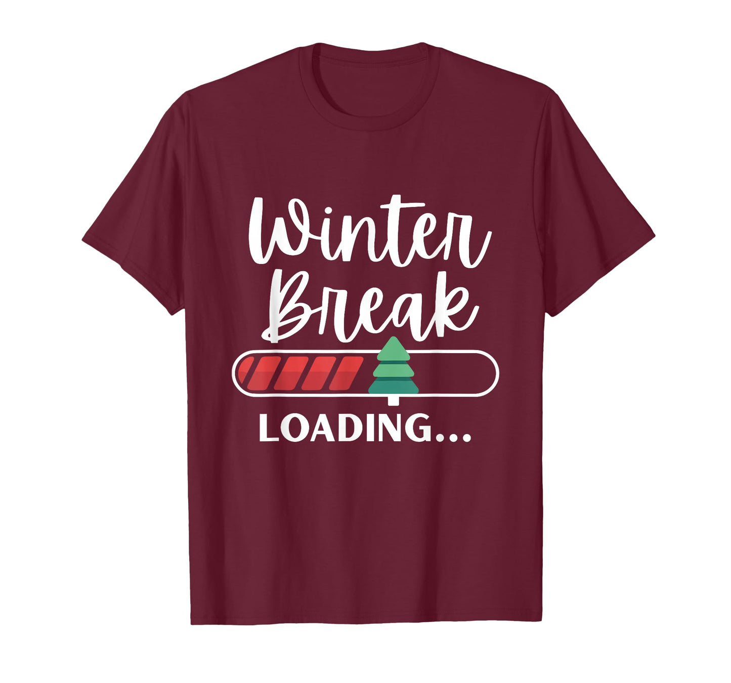 Winter Break Loading Christmas Tree Teacher Student Pajama T-Shirt