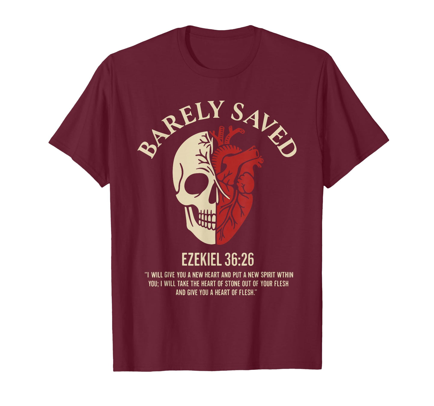 Vintage Ezekiel 36-26 Heart of Flesh Bible Verse Christian T-Shirt
