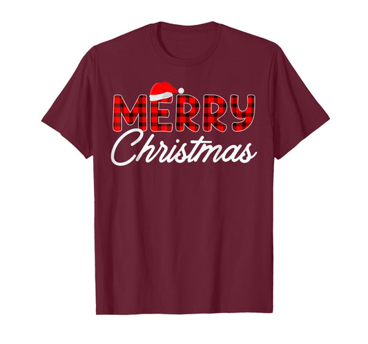Merry Christmas Buffalo Plaid T-Shirt