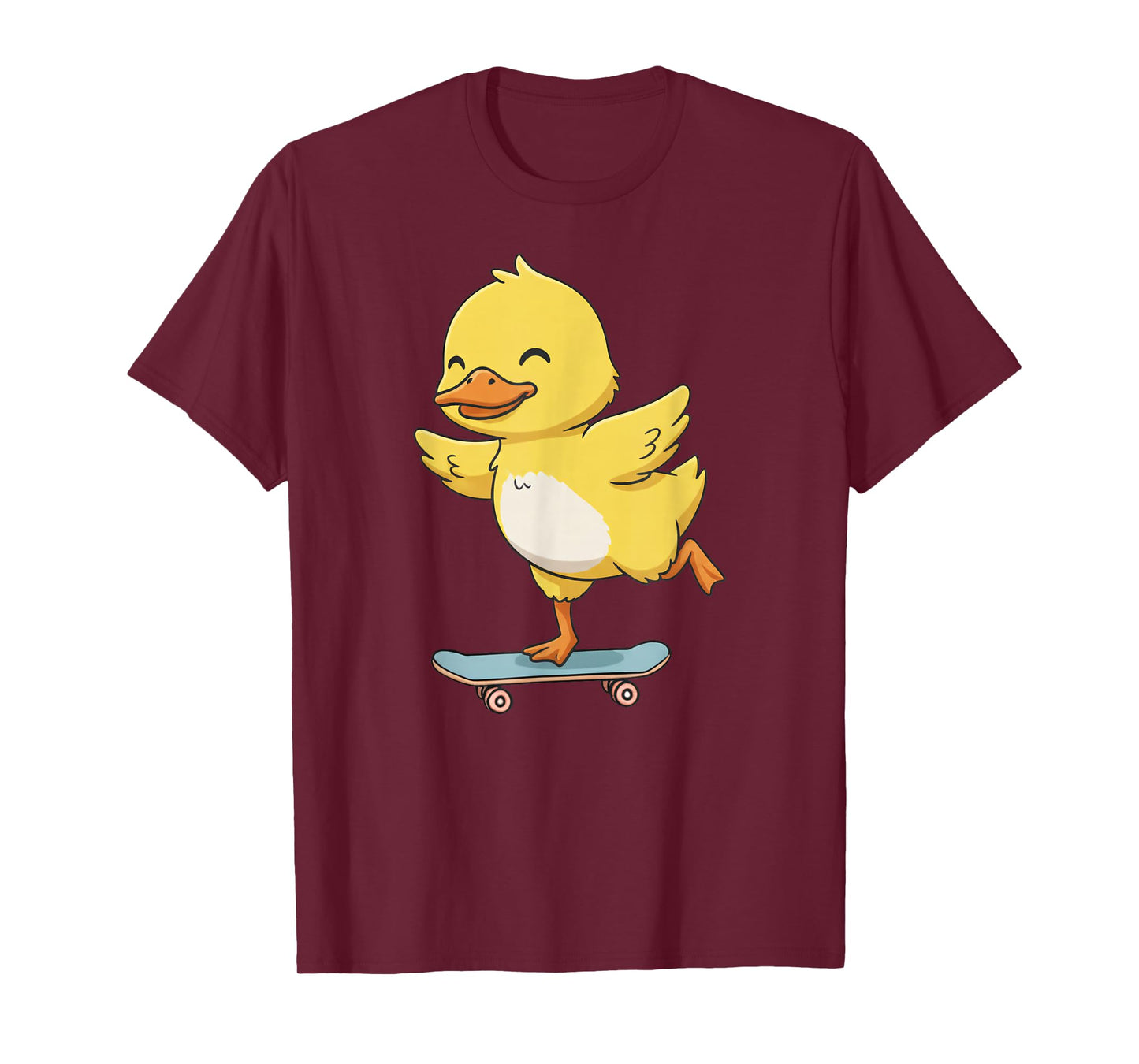 Funny Yellow Duck Skater Skateboard Ballerina Zoo Boys Girls T-Shirt